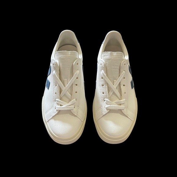 New! Veja White Sneakers with Blue Accents - Picture 3 of 7